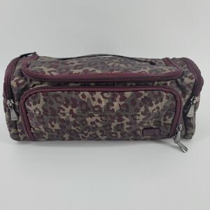 lug Trolley Purple Green Camouflage Cosmetic Case Polyester with Zipper